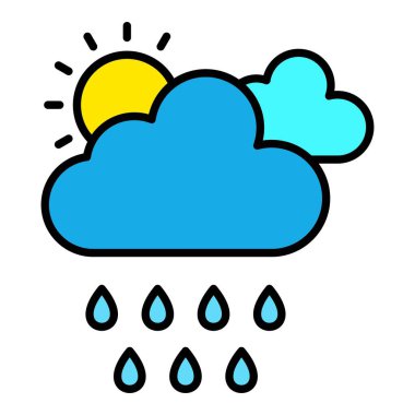 Yağmurlu Gün vektör simgesi. Yazdırma, mobil ve web uygulamaları için kullanılabilir.