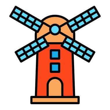 Yel değirmeni ikonu. Yazdırma, mobil ve web uygulamaları için kullanılabilir.