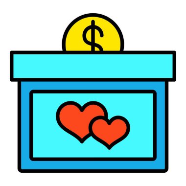 Bağış vektörü simgesi. Yazdırma, mobil ve web uygulamaları için kullanılabilir.