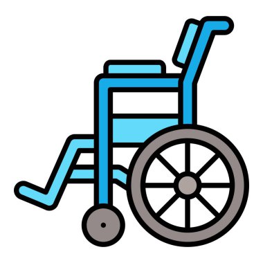 Tekerlekli sandalye vektör simgesi. Yazdırma, mobil ve web uygulamaları için kullanılabilir.