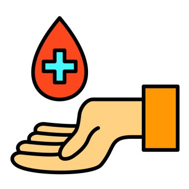 Kan bağışı vektör ikonu. Yazdırma, mobil ve web uygulamaları için kullanılabilir.