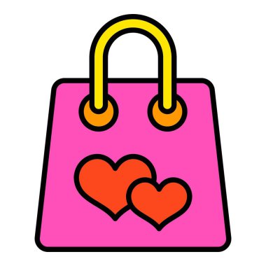 Alışveriş Torbası vektör simgesi. Yazdırma, mobil ve web uygulamaları için kullanılabilir.