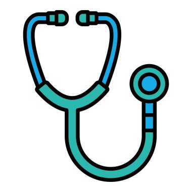 Stetoskop vektör ikonu. Yazdırma, mobil ve web uygulamaları için kullanılabilir.