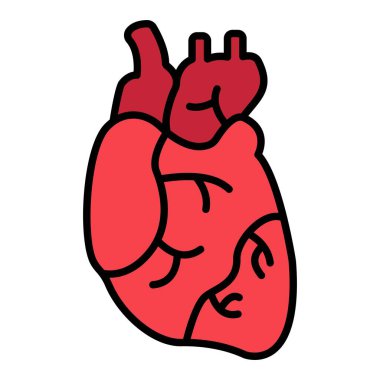 Kalp vektör simgesi. Yazdırma, mobil ve web uygulamaları için kullanılabilir.