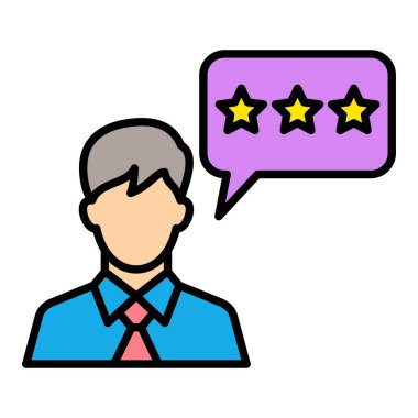 Müşteri İnceleme vektör simgesi. Yazdırma, mobil ve web uygulamaları için kullanılabilir.