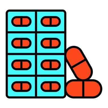 Kapsüller vektör simgesi. Yazdırma, mobil ve web uygulamaları için kullanılabilir.