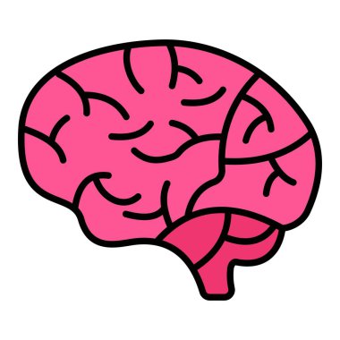 Beyin vektör simgesi. Yazdırma, mobil ve web uygulamaları için kullanılabilir.