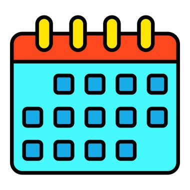 Takvim vektör simgesi. Yazdırma, mobil ve web uygulamaları için kullanılabilir.