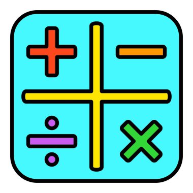 Hesap makinesi vektör simgesi. Yazdırma, mobil ve web uygulamaları için kullanılabilir.