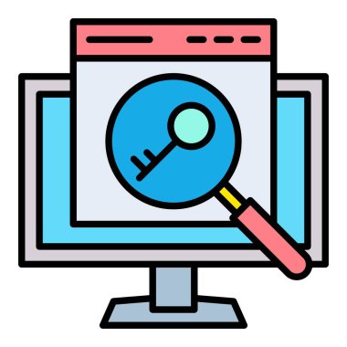 Anahtar kelimeler vektör simgesi. Yazdırma, mobil ve web uygulamaları için kullanılabilir.