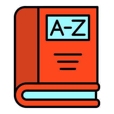 Sözlük vektör simgesi. Yazdırma, mobil ve web uygulamaları için kullanılabilir.