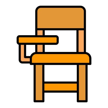 Sandalye vektör simgesi. Yazdırma, mobil ve web uygulamaları için kullanılabilir.