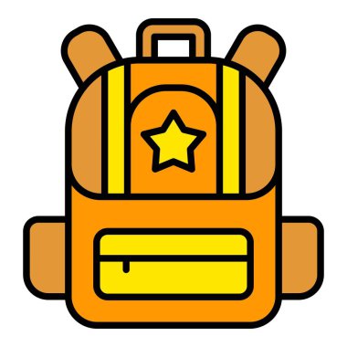 Sırt çantası vektör simgesi. Yazdırma, mobil ve web uygulamaları için kullanılabilir.