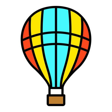 Sıcak Hava Balonu vektör simgesi. Yazdırma, mobil ve web uygulamaları için kullanılabilir.