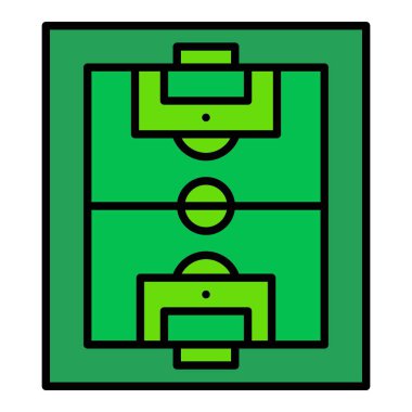 Futbol sahası vektör simgesi. Yazdırma, mobil ve web uygulamaları için kullanılabilir.