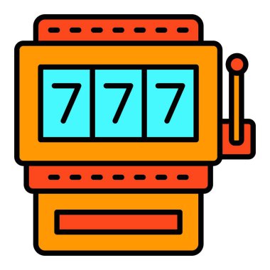 Slot Makinesi vektör simgesi. Yazdırma, mobil ve web uygulamaları için kullanılabilir.