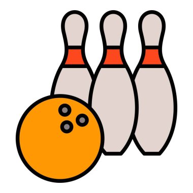 Bowling vektör simgesi. Yazdırma, mobil ve web uygulamaları için kullanılabilir.