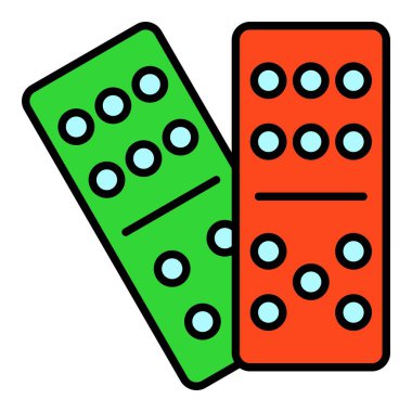 Domino vektör simgesi. Yazdırma, mobil ve web uygulamaları için kullanılabilir.