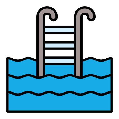 Yüzme havuzu vektör simgesi. Yazdırma, mobil ve web uygulamaları için kullanılabilir.