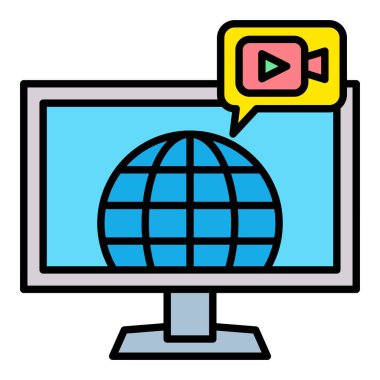 Global Yayın vektör simgesi. Yazdırma, mobil ve web uygulamaları için kullanılabilir.