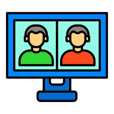 Video Arama vektör simgesi. Yazdırma, mobil ve web uygulamaları için kullanılabilir.