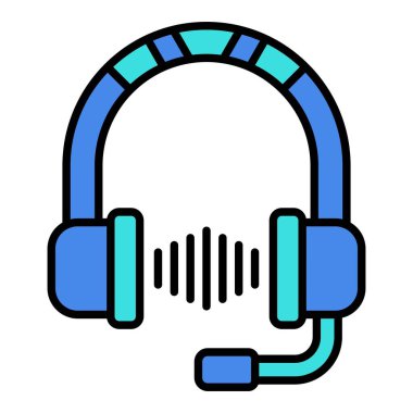 Kulaklık vektör simgesi. Yazdırma, mobil ve web uygulamaları için kullanılabilir.