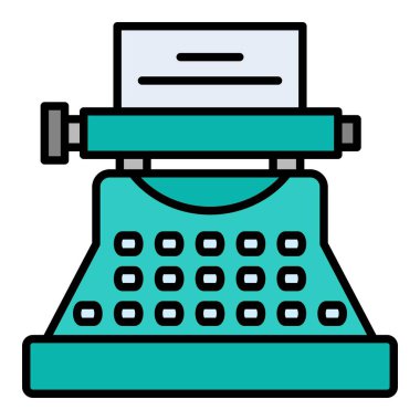 Daktilo vektör simgesi. Yazdırma, mobil ve web uygulamaları için kullanılabilir.