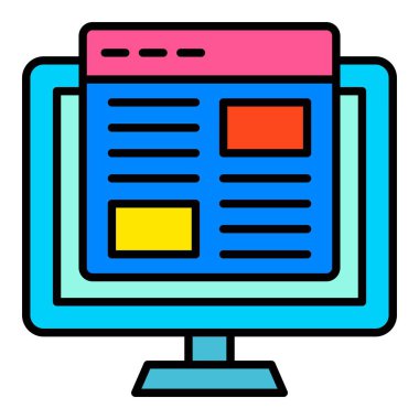 Web sitesi vektör simgesi. Yazdırma, mobil ve web uygulamaları için kullanılabilir.