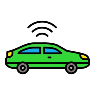 Akıllı araba vektör simgesi. Yazdırma, mobil ve web uygulamaları için kullanılabilir.