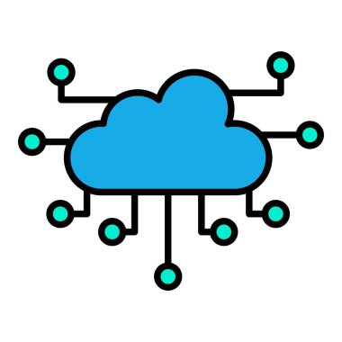 Bulut Hesaplama vektör simgesi. Yazdırma, mobil ve web uygulamaları için kullanılabilir.