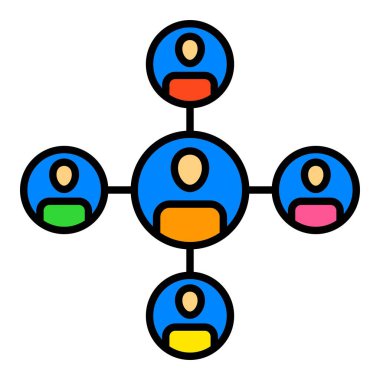 Organizasyon Çizelgesi vektör simgesi. Yazdırma, mobil ve web uygulamaları için kullanılabilir.