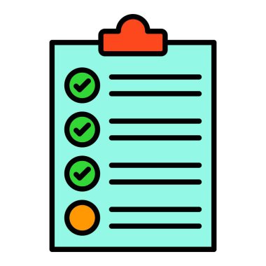 Vektör simgesini listele. Yazdırma, mobil ve web uygulamaları için kullanılabilir.