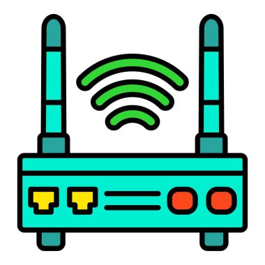 Wifi Router vektör simgesi. Yazdırma, mobil ve web uygulamaları için kullanılabilir.