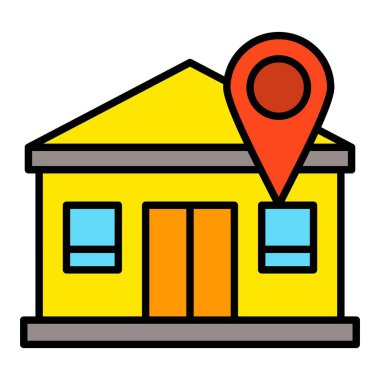 Konum vektör simgesi. Yazdırma, mobil ve web uygulamaları için kullanılabilir.