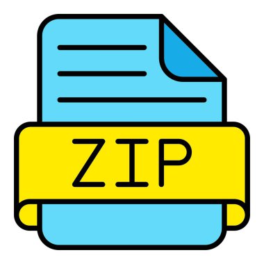 Zip vektör simgesi. Yazdırma, mobil ve web uygulamaları için kullanılabilir.