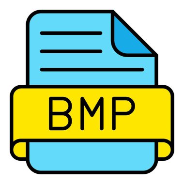Bmp vektör simgesi. Yazdırma, mobil ve web uygulamaları için kullanılabilir.