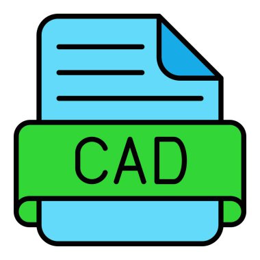 Cad vektör simgesi. Yazdırma, mobil ve web uygulamaları için kullanılabilir.