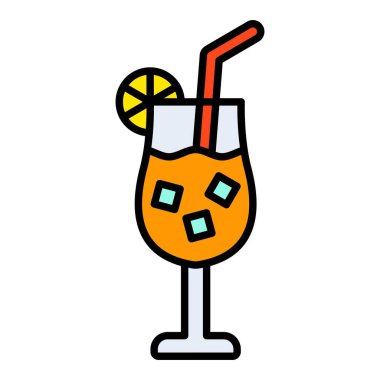 Kokteyl vektör simgesi. Yazdırma, mobil ve web uygulamaları için kullanılabilir.