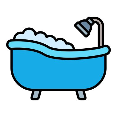 Küvet vektör simgesi. Yazdırma, mobil ve web uygulamaları için kullanılabilir.