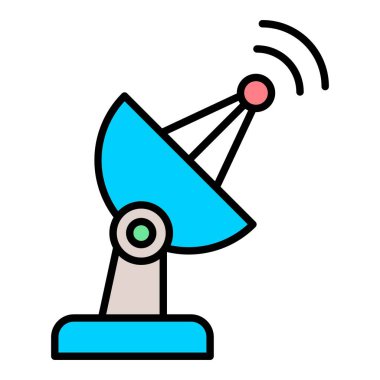 Uydu Çanağı vektör simgesi. Yazdırma, mobil ve web uygulamaları için kullanılabilir.