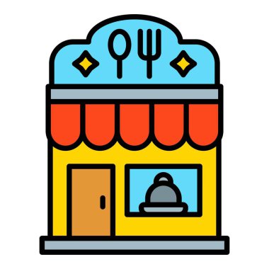 Restoran vektör simgesi. Yazdırma, mobil ve web uygulamaları için kullanılabilir.