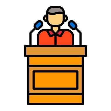 Konferans vektör simgesi. Yazdırma, mobil ve web uygulamaları için kullanılabilir.