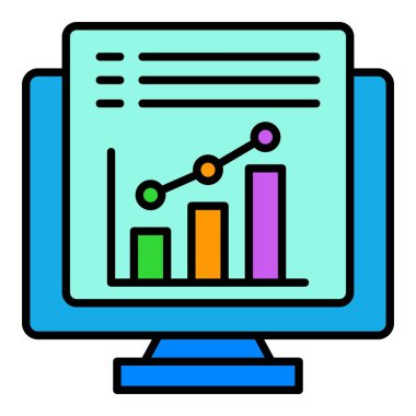 İstatistik vektör simgesi. Yazdırma, mobil ve web uygulamaları için kullanılabilir.