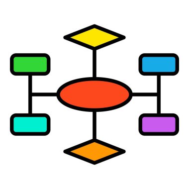 Akış şeması vektör simgesi. Yazdırma, mobil ve web uygulamaları için kullanılabilir.