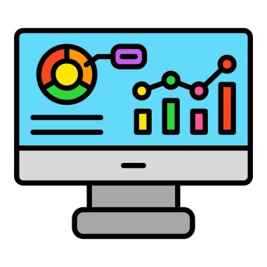 Analitik vektör simgesi. Yazdırma, mobil ve web uygulamaları için kullanılabilir.