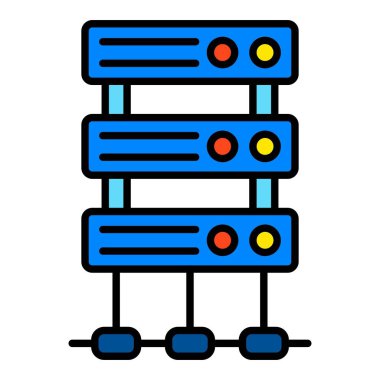 Sunucu vektör simgesi. Yazdırma, mobil ve web uygulamaları için kullanılabilir.