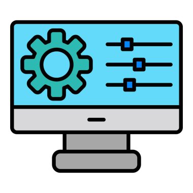 Yapılandırma vektör simgesi. Yazdırma, mobil ve web uygulamaları için kullanılabilir.