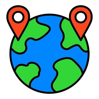 Dünya vektör simgesi. Yazdırma, mobil ve web uygulamaları için kullanılabilir.