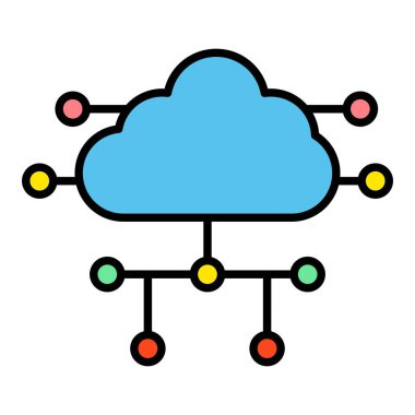 Bulut Hesaplama vektör simgesi. Yazdırma, mobil ve web uygulamaları için kullanılabilir.