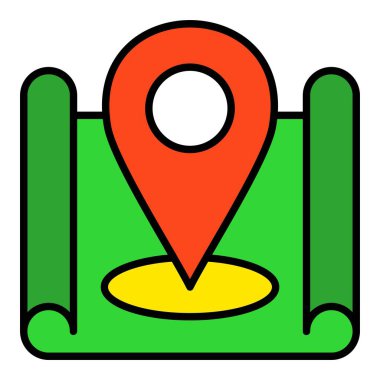 Harita Alan vektör simgesi. Yazdırma, mobil ve web uygulamaları için kullanılabilir.